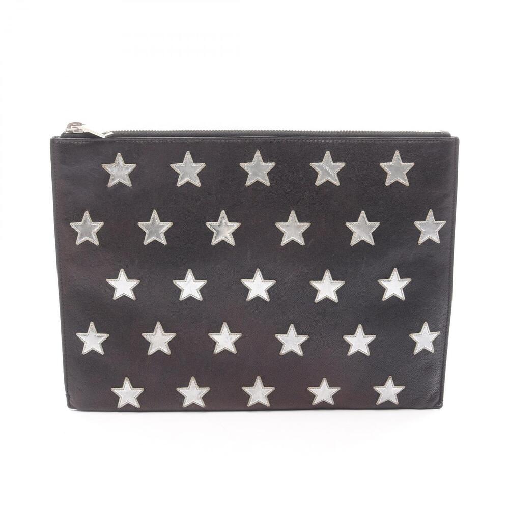 Saint Laurent Paris Shoulder Bag Leather Black Silver